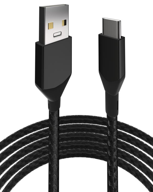 Cable USB Tipo C a USB Tipo A de 3 pies (AmpSentrix) (Infinity) (Negro)