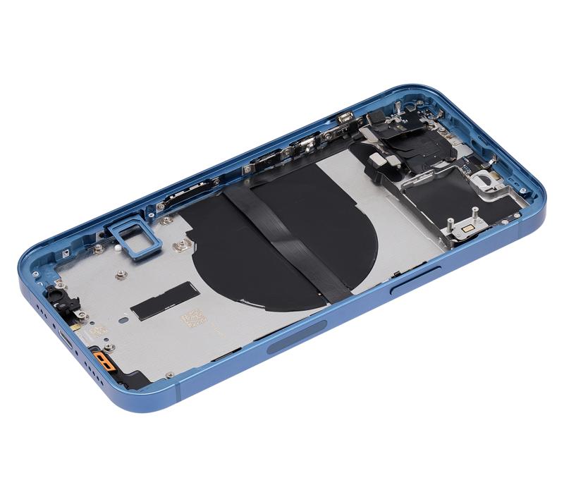 Tapa trasera con componentes pequenos pre-instalados para iPhone 13 (Version US) (Sin logo) Azul