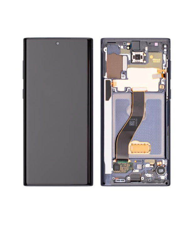 Pantalla OLED para Samsung Galaxy Note 10 con marco (original) (Negro Aura)