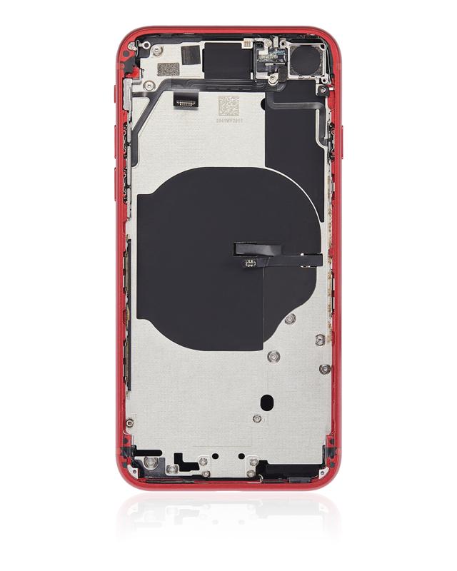 Tapa trasera con componentes pequeños pre-instalados para iPhone SE (2022) Rojo