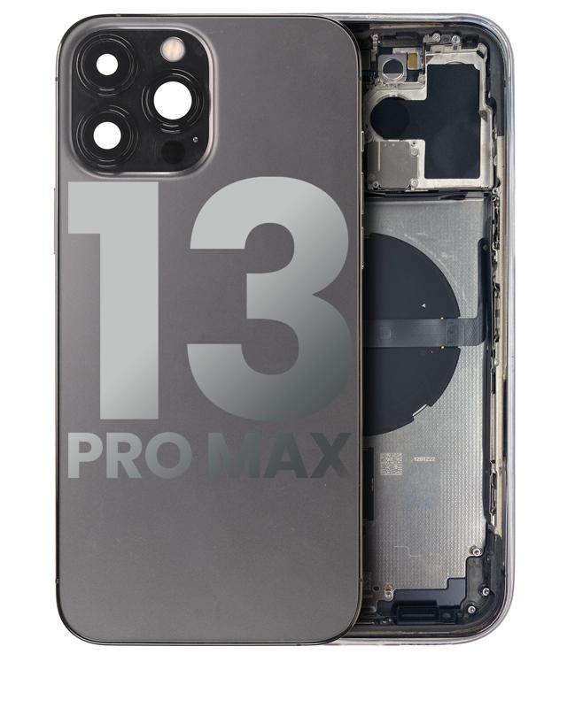 Tapa trasera para iPhone 13 Pro Max con componentes pequenos pre-instalados (Version US) (Usado original calidad C) (Grafite)