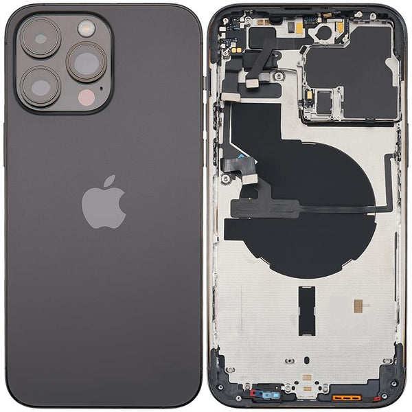 Tapa trasera para iPhone 14 Pro Max con componentes pequenos pre-instalados (Version internacional) (Usada original Grado A) (Negro Espacial)