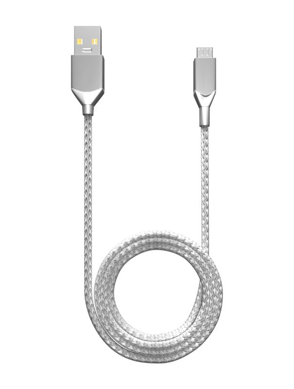 Cable Micro USB a USB Tipo A de 3 pies (AmpSentrix) (Infinity) (Plateado)