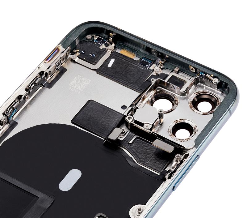 Tapa trasera con componentes pequenos pre-instalados para iPhone 11 Pro (Verde Medianoche)