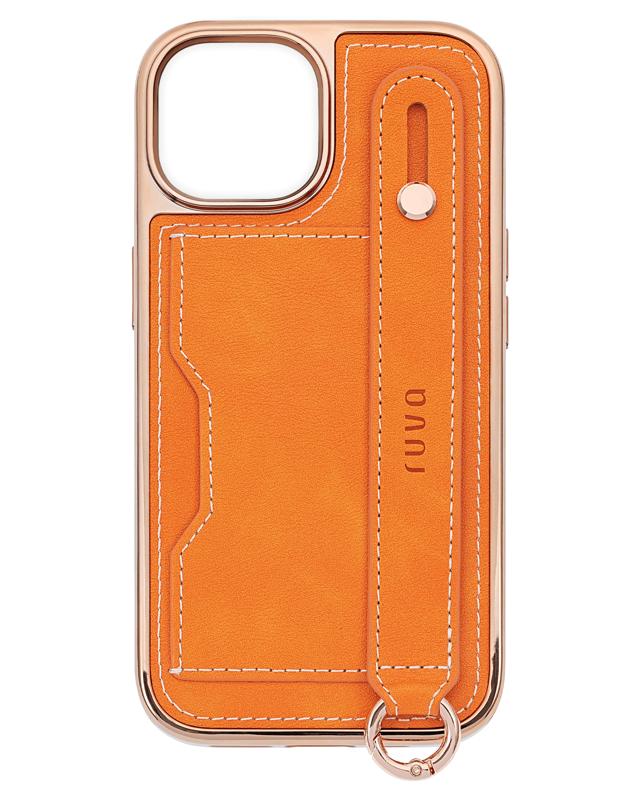 Funda tipo Cartera Ruva Hiba para iPhone 14 Plus Naranja Quemado 1 Paquete