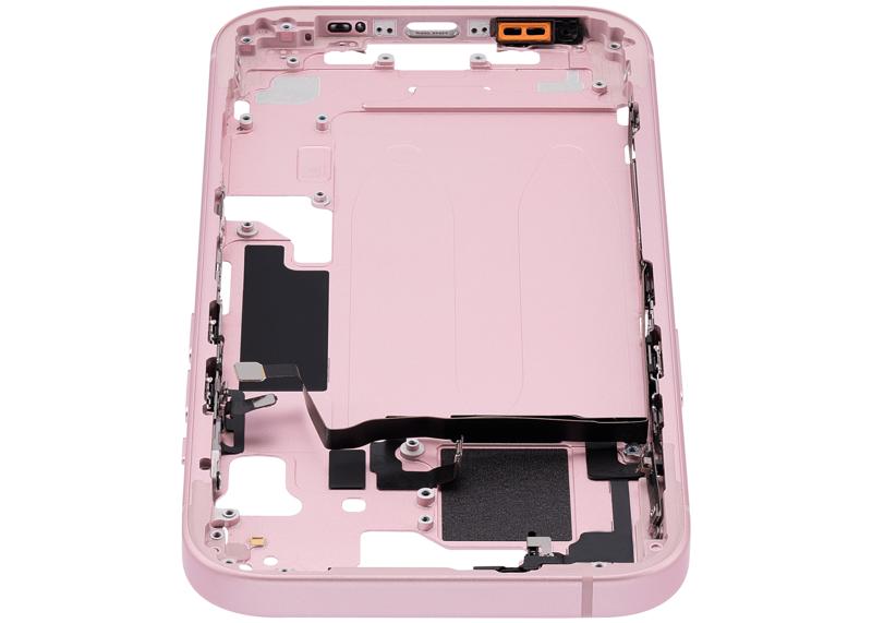 Carcasa media con botones de encendido y volumen para iPhone 15 (Version EEUU) (Rosa) Usada original Calidad A