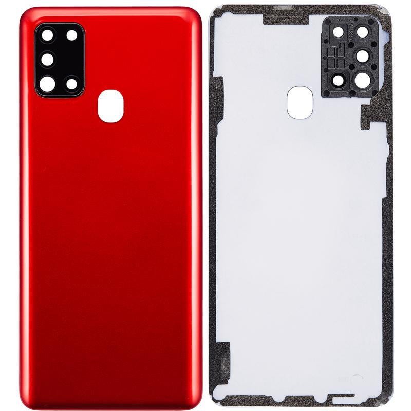 Tapa trasera con lente de camara para Samsung Galaxy A21S (A217 / 2020) Rojo