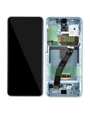 Pantalla OLED con marco para Samsung Galaxy S20 5G (Marco no compatible con Verizon 5G UW) (Cloud Blue)