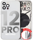 Tapa trasera para iPhone 12 Pro con componentes pequenos pre-instalados (Version US) (Sin logo) (Plata)