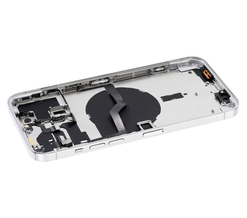 Tapa trasera para iPhone 12 Pro Max con componentes pequeños pre-instalados (Sin logo) (Plata)