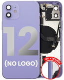 Tapa trasera con componentes pequenos pre-instalados para iPhone 12 (Version US) (Sin logo) (Morado)