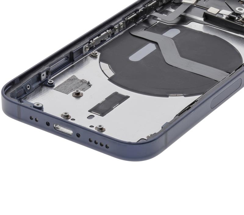 Tapa trasera para iPhone 12 Mini con componentes pequenos pre-instalados (Version EE.UU.) (Azul)