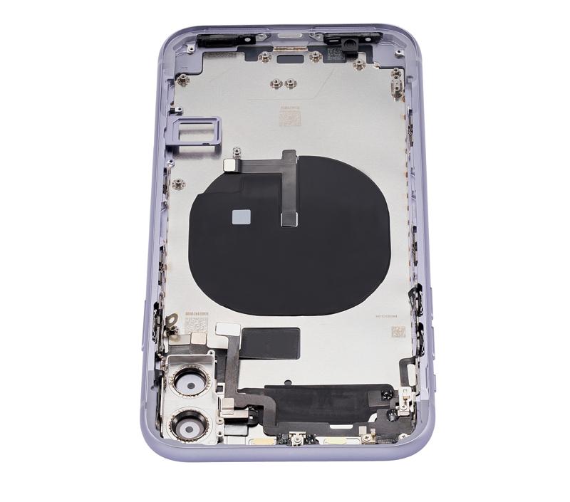 Carcasa trasera con componentes pequenos pre-instalados para iPhone 11 (Sin logo) (Morado)