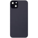 Tapa trasera con placa de acero, NFC, MagSafe y flex de linterna original para iPhone 15 Plus (Negro)