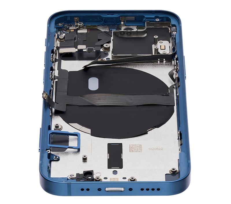 Tapa trasera con componentes pequeños para iPhone 13 Mini (Versión Internacional) (Sin Logo) (Azul)