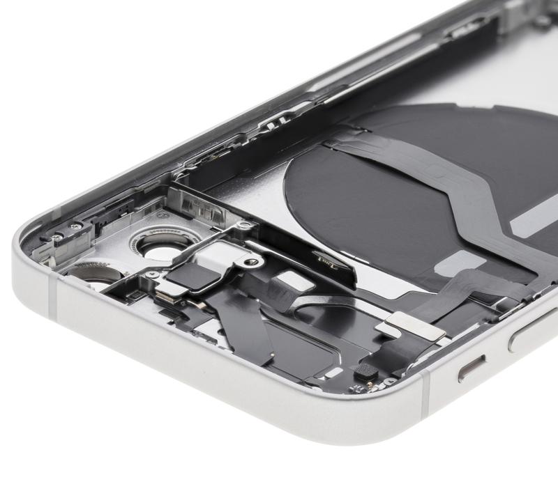 Tapa trasera para iPhone 12 Mini con componentes pequenos pre-instalados (Blanco)