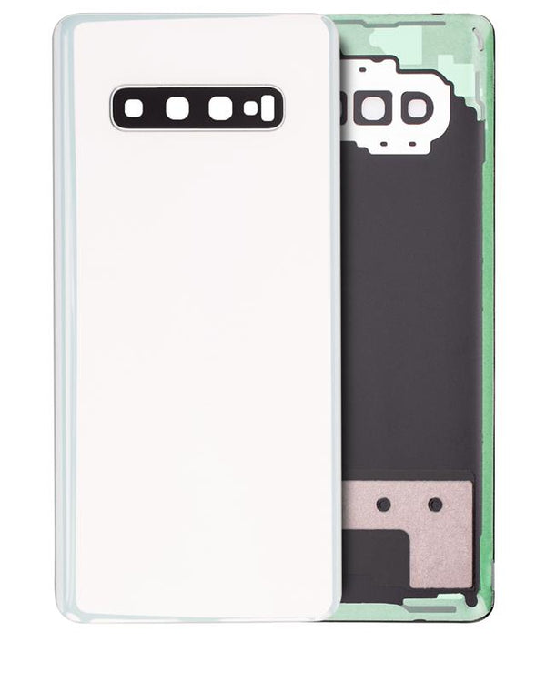 Tapa trasera con lente de camara para Samsung Galaxy S10 Plus original (Ceramica Blanca)