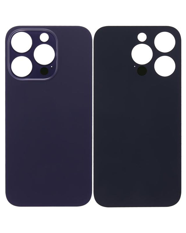 Tapa trasera para iPhone 14 Pro con adhesivo 3M (Orificio grande para la camara) (Morado oscuro)