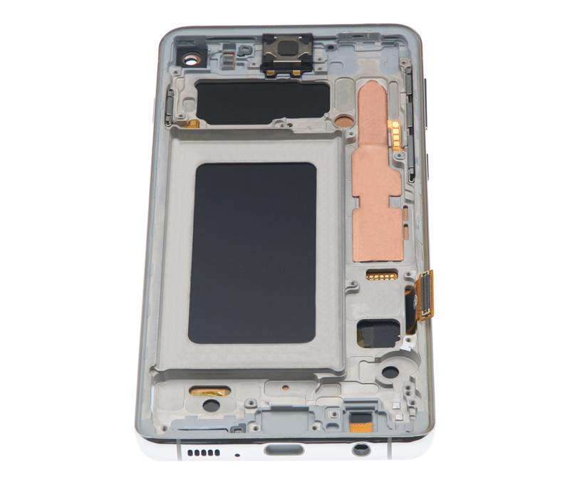 Pantalla LCD con marco para Samsung Galaxy S10 (Sin sensor de huellas) (Blanco Prisma)