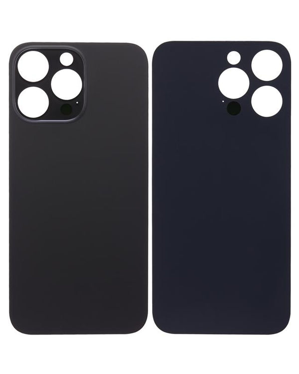 Tapa trasera para iPhone 14 Pro Max con adhesivo 3M (Orificio grande para camara, Negro Espacial)