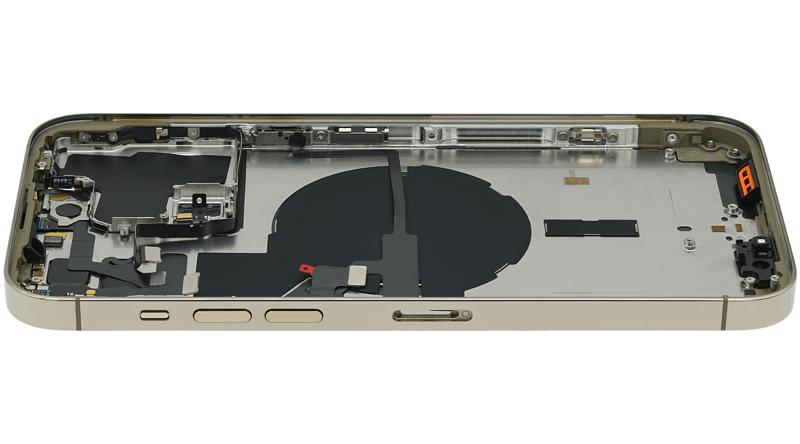 Tapa trasera para iPhone 14 Pro Max con componentes pequeños pre-instalados (Versión Internacional) color Dorado