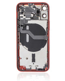 Tapa trasera para iPhone 12 Mini con componentes pequenos pre-instalados (Version US) (Usada OEM Grado C) (Rojo)