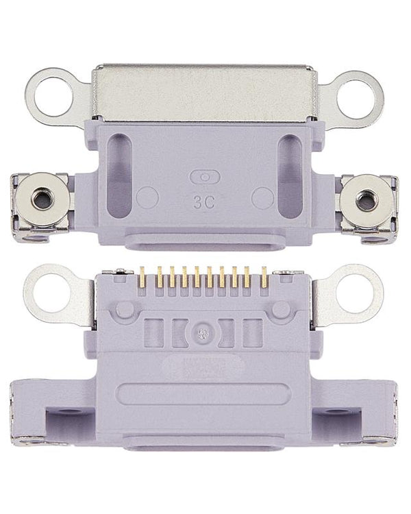 Puerto de carga para iPhone 14 / 14 Plus (Morado) (Paquete de 10)