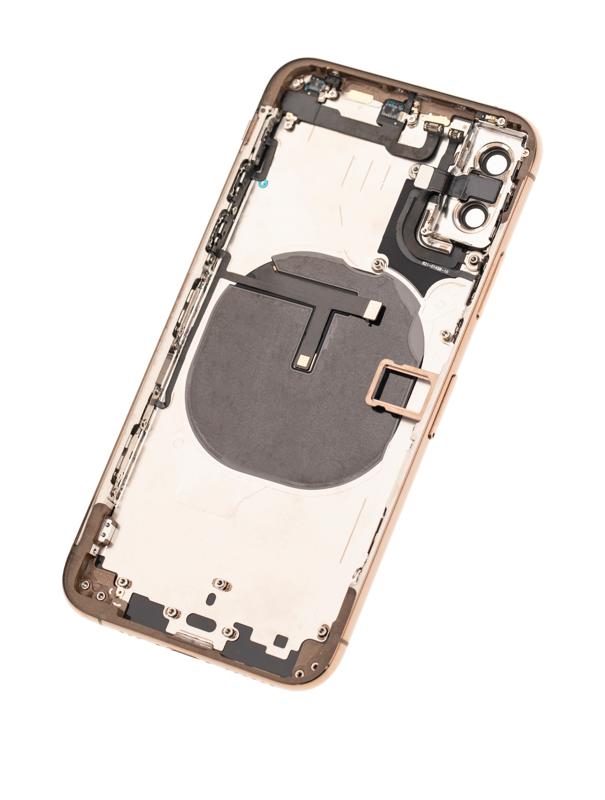 Tapa trasera con componentes pequenos pre-instalados para iPhone XS (Usado original calidad B) (Oro)