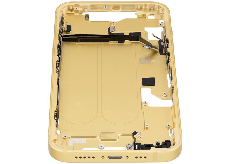 Carcasa intermedia con botones de encendido y volumen para iPhone 14 (Usado, OEM, Calidad C) Amarillo