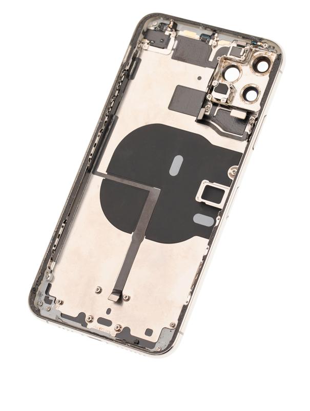 Tapa trasera con componentes pequenos pre-instalados para iPhone 11 Pro Max (Usado OEM: Grado A) (Plata)