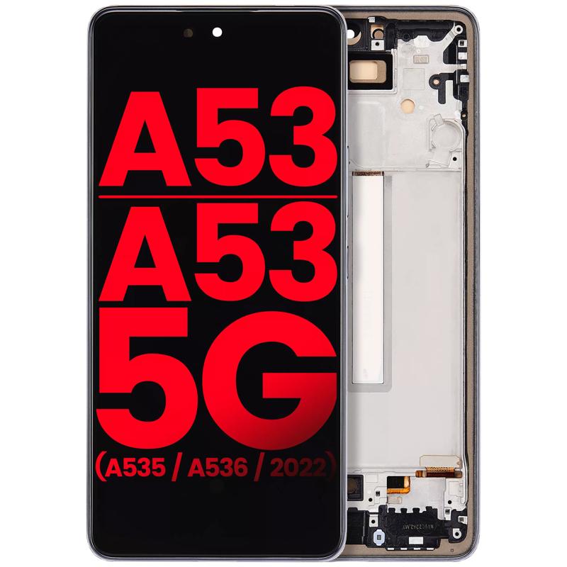 Pantalla OLED para Samsung Galaxy A53 / A53 5G (A535 / A536 / 2022) con marco (Negro)