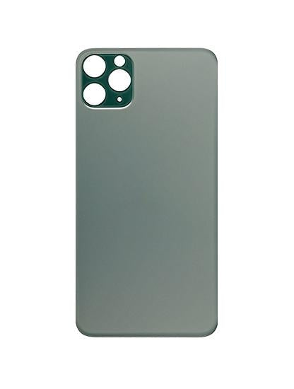 Tapa trasera para iPhone 11 Pro (Verde medianoche) sin logo, con adhesivo 3M y orificio grande para camara