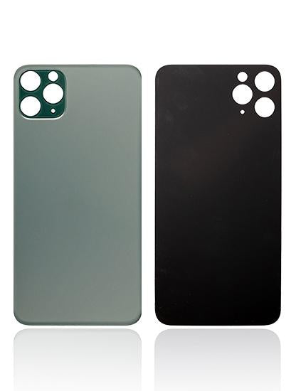 Tapa trasera para iPhone 11 Pro (Verde medianoche) sin logo, con adhesivo 3M y orificio grande para camara