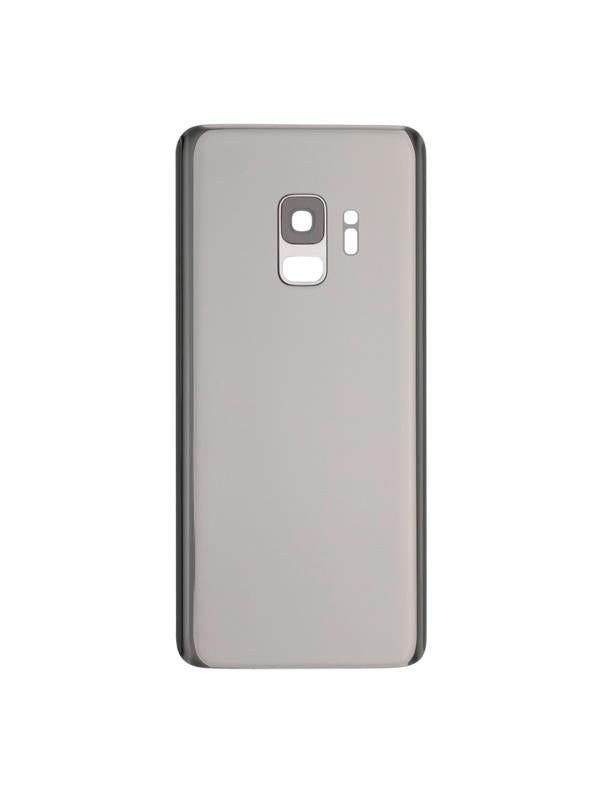 Tapa trasera con lente de camara para Samsung Galaxy S9 (Sin logo) (Plata)