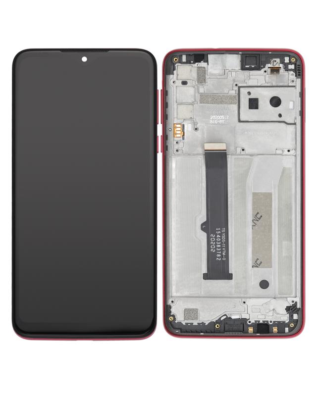 Pantalla LCD con marco para Motorola Moto G8 Play (XT2015 / 2019) - Rojo Magenta (Reacondicionado)