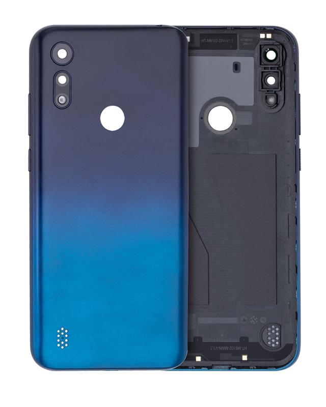 Tapa trasera de vidrio para Motorola Moto E6S (XT2053 / 2020) (Azul Pavo Real)