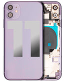 Tapa trasera con componentes pequenos pre-instalados para iPhone 11 (Usada original Grado C) (Morado)