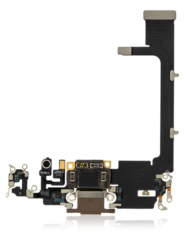 Puerto de carga con placa para iPhone 11 Pro (Dorado)