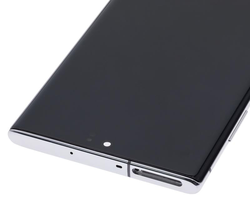 Pantalla OLED para Samsung Galaxy Note 10 Plus / 5G con marco (original) (Blanco Aura)