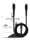 Cable USB Tipo C a USB Tipo C de 3 pies (AmpSentrix) (Alpha) (Negro)