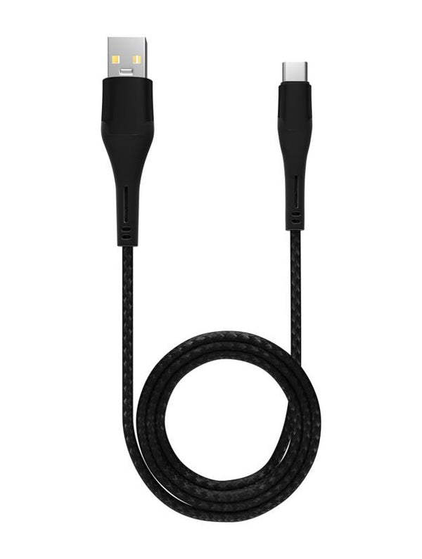 Cable USB Tipo C a USB Tipo A de 6 pies (AmpSentrix) (Alpha) (Negro)