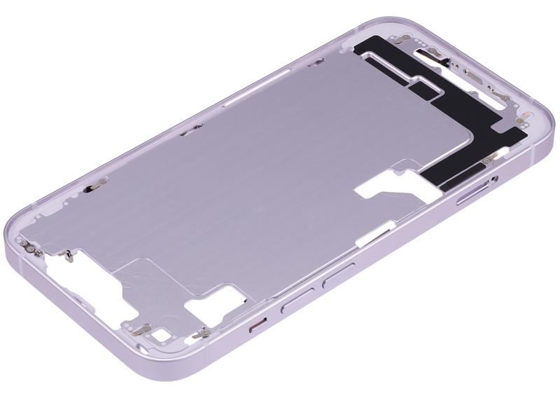 Carcasa media con botones de encendido y volumen para iPhone 14 (Version Internacional) (Morado)