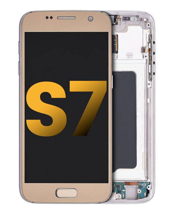 Pantalla OLED con marco para Samsung Galaxy S7 (Reacondicionado) (Oro Platino)