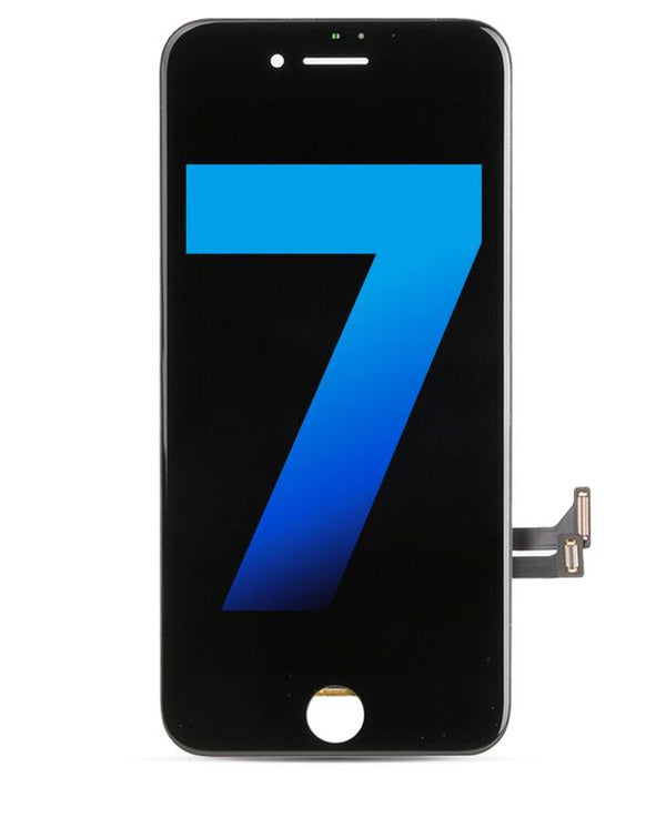 Pantalla LCD para iPhone 7 con placa de acero (Negro)