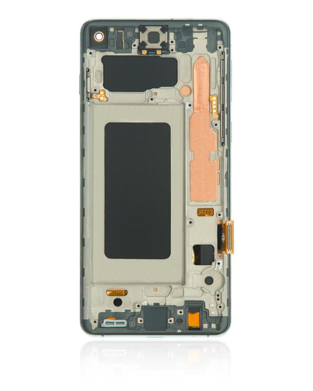 Pantalla LCD con marco para Samsung Galaxy S10 (Sin sensor de huella) (Verde Prisma)