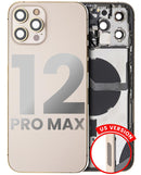 Tapa trasera con componentes pequeños pre-instalados para iPhone 12 Pro Max (Versión EE.UU.) (Usada original Grado B) (Dorado)