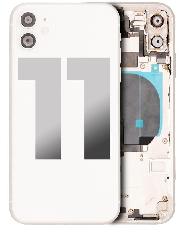 Tapa trasera con componentes pequeños para iPhone 11 (Usado Original Grado B) Blanco