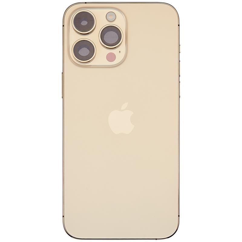 Tapa trasera para iPhone 14 Pro Max con componentes pequeños pre-instalados (Versión Internacional) color Dorado