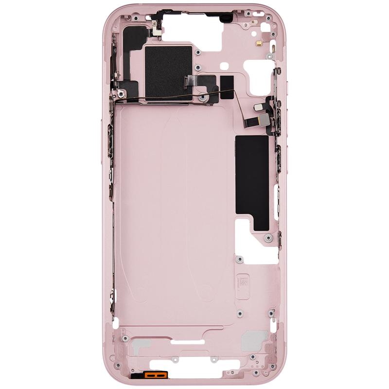 Carcasa media con botones de encendido y volumen para iPhone 15 (Version EEUU) (Rosa) Usada original Calidad A