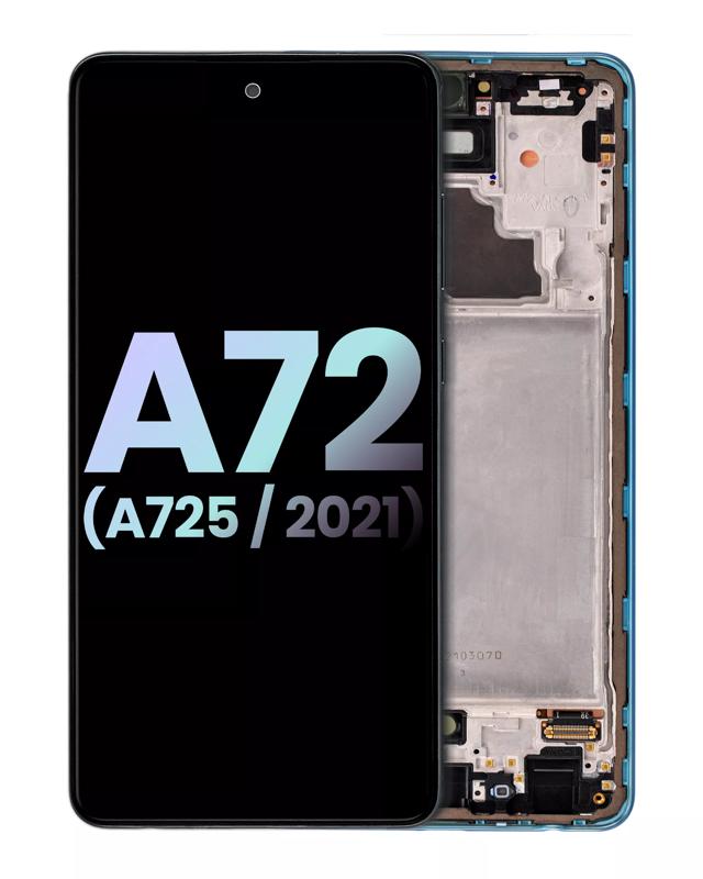 Pantalla OLED con marco para Samsung A72 (A725 / 2021) original (Awesome Blue)